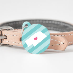 Médaillon Pour Animaux Coeur du Nebraska