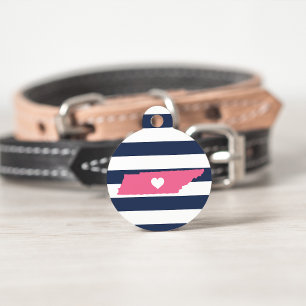 Médaillon Pour Animaux Coeur du Tennessee