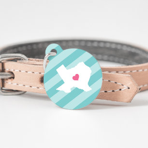 Médaillon Pour Animaux Coeur du Texas