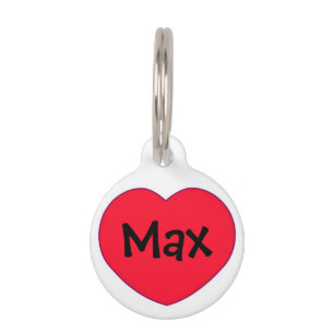 Médaillon Pour Animaux Cœur Rouge Personnalisé