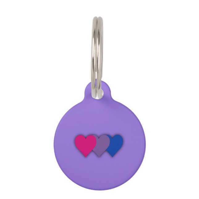 Médaillon Pour Animaux Coeurs de fierté de bisexualité (Devant)
