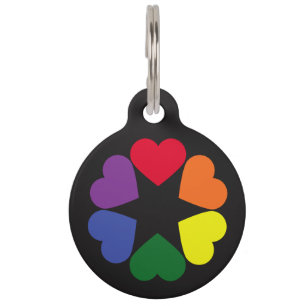 Médaillon Pour Animaux Coeurs de fierté de LGBT