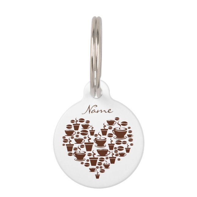 Médaillon Pour Animaux Coffee Lover Heart Thunder_Cove (Devant)