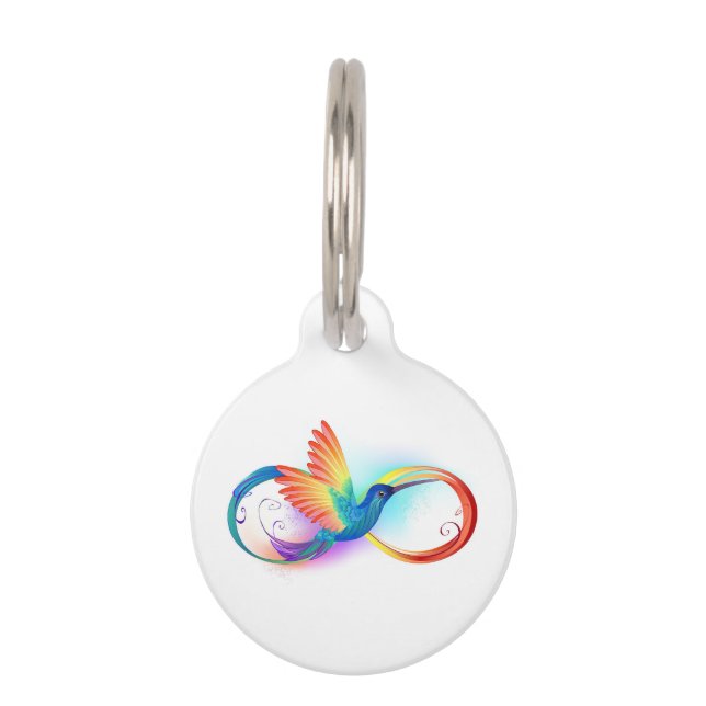 Médaillon Pour Animaux Colibri arc-en-ciel avec symbole Infinity (Devant)