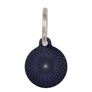 Médaillon Pour Animaux Collier d'identification Mandala de Géométrie Sacr