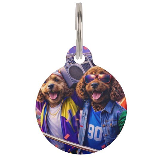 Médaillon Pour Animaux Collier Rétro Cockapoo Amis | Style Drôle des Anné (Devant)