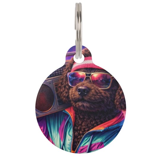 Médaillon Pour Animaux Collier Rétro Cockapoo | Plaque d'Identification d (Devant)