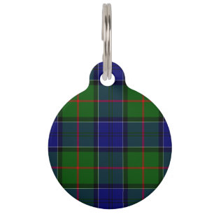 Médaillon Pour Animaux Colquhoun tartan bleu vert plaid