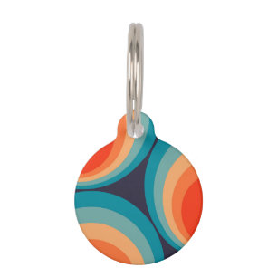 Médaillon Pour Animaux Conception de cercles rétro colorés