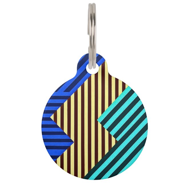 Médaillon Pour Animaux Conception de fusion de rayures Chevron électrique (Devant)