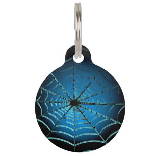 Médaillon Pour Animaux Cool Blue Spider Web