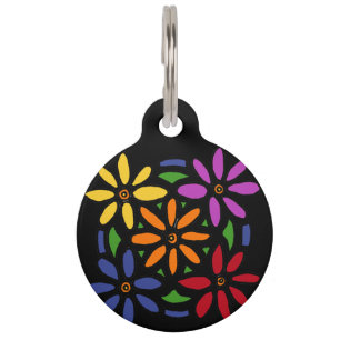 Médaillon Pour Animaux Cool Daisy Floral Art Abstrait