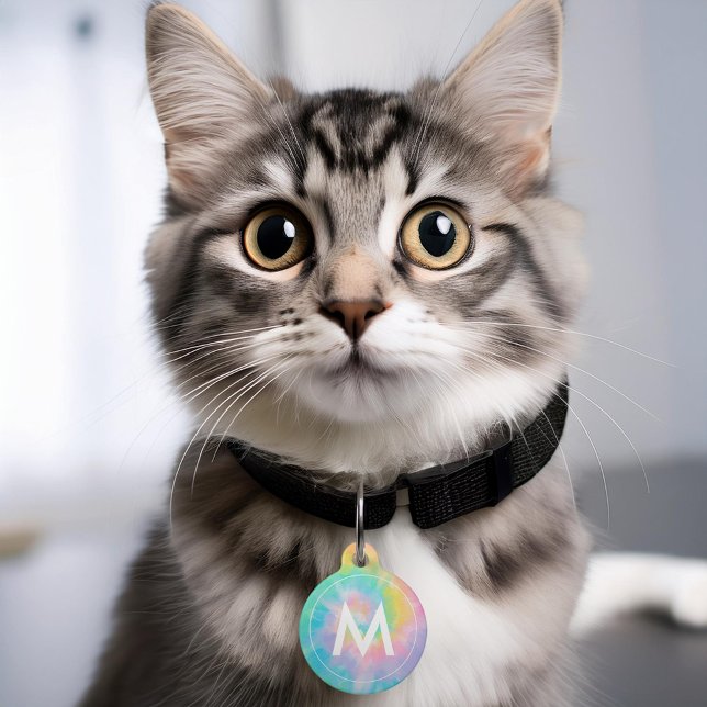 Médaillon Pour Animaux Cool Tie Dye Personnalisé (Créateur téléchargé)