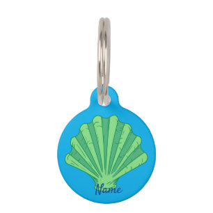 Médaillon Pour Animaux Coquille de pétoncle vert Sage Thunder_Cove