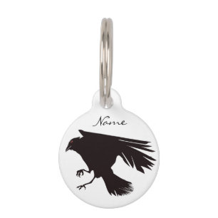 Médaillon Pour Animaux Corbeau noir vol Thunder_Cove