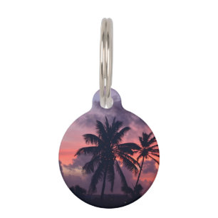 Médaillon Pour Animaux Coucher du soleil tropical brillant