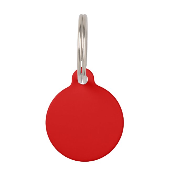 Médaillon Pour Animaux Couleur solide : Rouge (Devant)