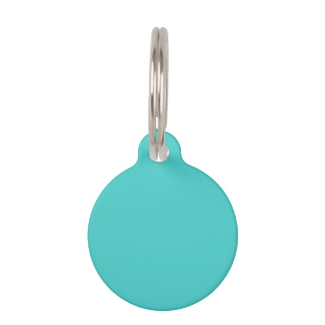 Médaillon Pour Animaux Couleur solide turquoise moyenne (Devant)