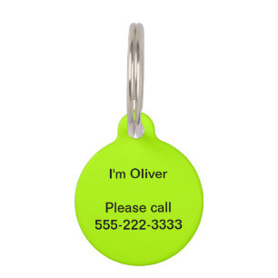 Médaillon Pour Animaux Couleur solide vert fluorescent