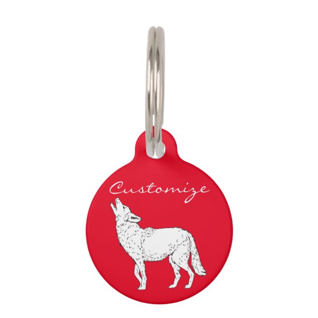 Médaillon Pour Animaux Coyote Howling Thunder_Cove (Dos)