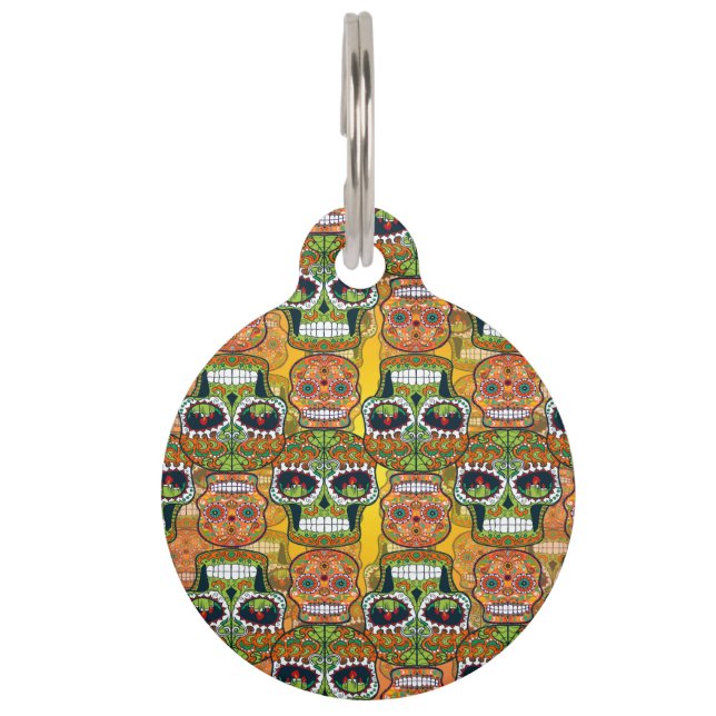 Médaillon Pour Animaux Crânes à sucre (Devant)