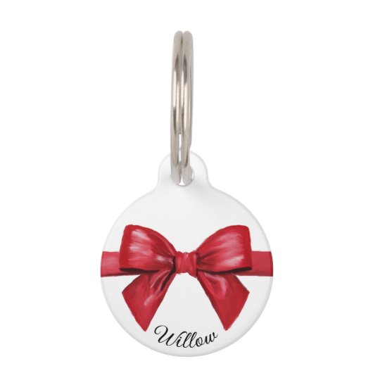 Médaillon Pour Animaux Cravate arc rouge (Devant)