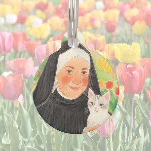 Médaillon Pour Animaux Crayon de couleur Tulipe Sainte Gertrude Patronne 