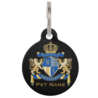 Médaillon Pour Animaux Créez votre propre manteau d'emblème bleu de lion
