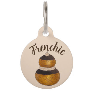 Médaillon Pour Animaux Crème Pâtissière Française Choux Bun Pâtisserie