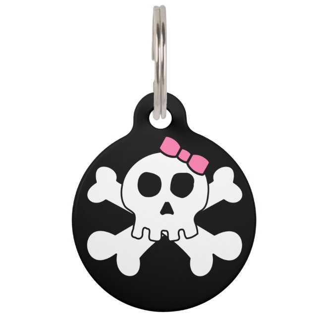 Médaillon Pour Animaux Crossbones de crâne de garçon personnalisé (Devant)