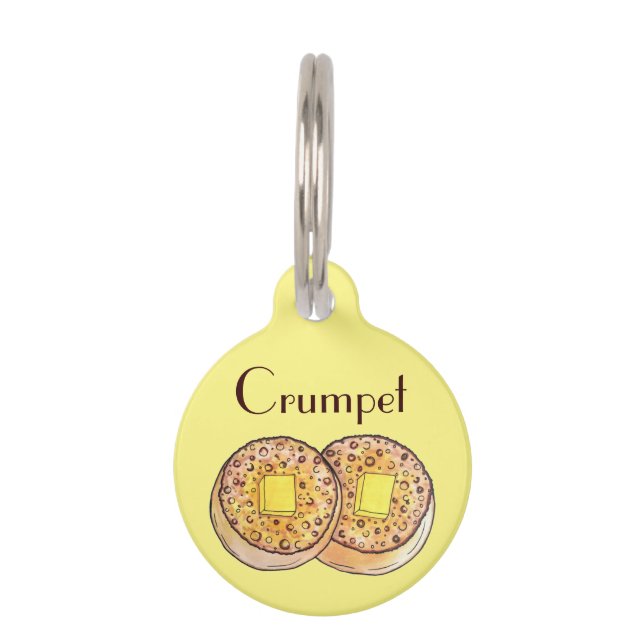 Médaillon Pour Animaux Crumpets à beurre chaud Cuisine britannique (Devant)