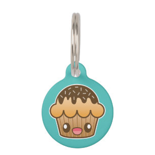 Médaillon Pour Animaux Cupcake Brown Kawaii Avec Informations Personnalis