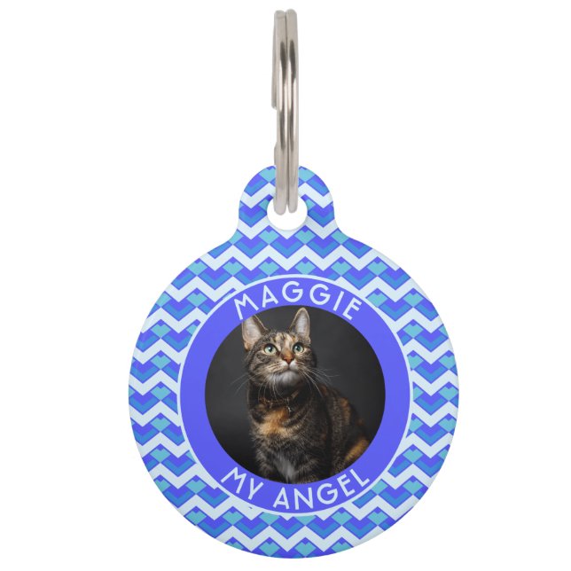 Médaillon Pour Animaux Customized Kitten Owner Gift Chevron (Devant)