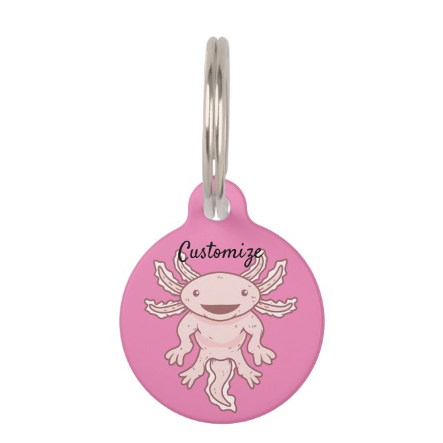 Médaillon Pour Animaux Cute Axolotl rose Thunder_Cove (Devant)