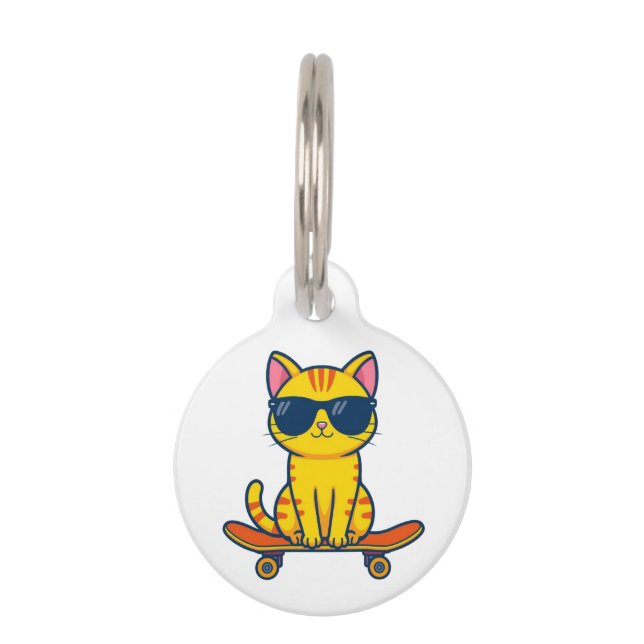 Médaillon Pour Animaux Cute Cat Illustration – Adorable Kitty  (Devant)