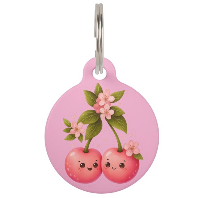 Médaillon Pour Animaux Cute Cherry Love Sticker (Devant)