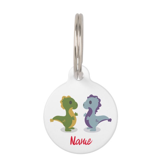 Médaillon Pour Animaux Cute Dinosaur Paire Thunder_Cove (Devant)