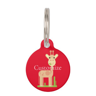 Médaillon Pour Animaux Cute Giraffe Munching Thunder_Cove