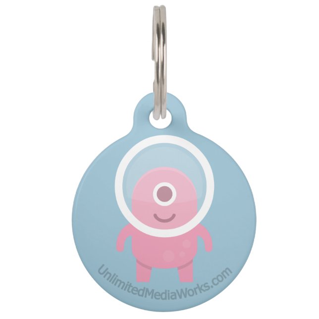 Médaillon Pour Animaux Cyclopes roses mignons étrangers (Devant)