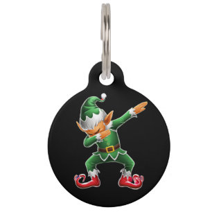 Médaillon Pour Animaux Dabbing Elf Costume de Noël Escouade Noël Noël Noë