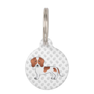 Médaillon Pour Animaux Dachshund à poil lisse pied rouge dessin animé Chi