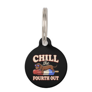 Médaillon Pour Animaux Dachshund drôle 14 juillet Chill le Quatre Out