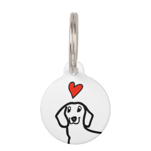 Médaillon Pour Animaux Dachshund Wiener Dog Mignon Cœur Rouge Simple Nom