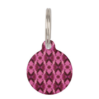 Médaillon Pour Animaux Damas de cœur rose