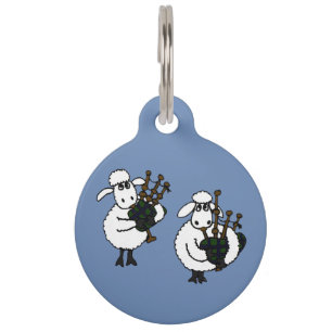 Médaillon Pour Animaux Des moutons amusants jouant à des Bagpipes Musiqu