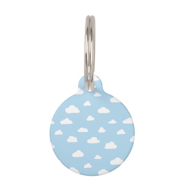 Médaillon Pour Animaux Des nuages de caricatures blanches sur le Motif Ar (Devant)