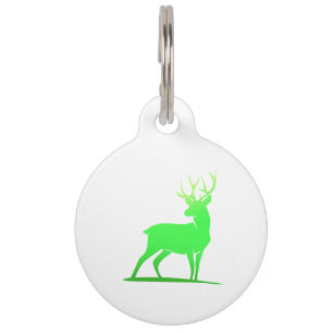 Médaillon Pour Animaux Design de silhouette de cerf vert