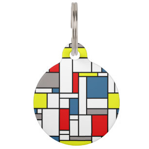 Médaillon Pour Animaux Design de style mondrien