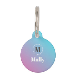 Médaillon Pour Animaux Design minimaliste aux couleurs pastel