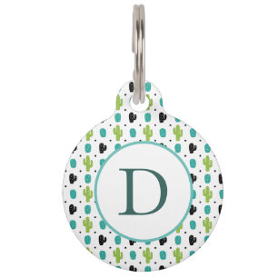 Médaillon Pour Animaux Design moderne motif de fleur Cactus